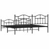 vidaXL Metal Bed Frame without Mattress with Footboard Black 193x203cm