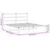vidaXL Metal Bed Frame without Mattress with Headboard Black 150x200cm