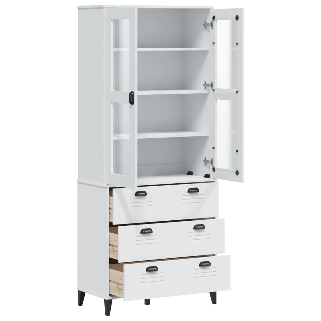 vidaXL Highboard VIKEN White 80x40x190 cm Solid Wood Pine