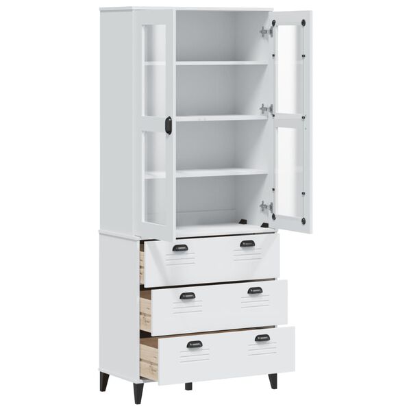 vidaXL Highboard VIKEN White 80x40x190 cm Solid Wood Pine