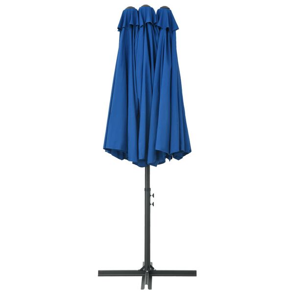 vidaXL Garden Parasol with Aluminium Pole 460x270 cm Blue