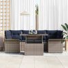 vidaXL Garden Sofa Set with Cushion 7 pcs Grey Poly rattan