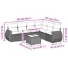 vidaXL 7 Piece Garden Sofa Set with Cushions Black Poly Rattan