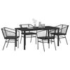 vidaXL Garden Dining Set 5 pcs Black Poly Rattan