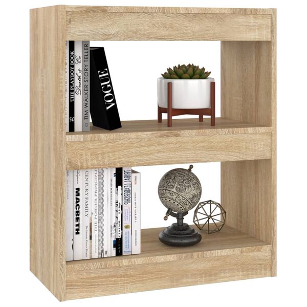 vidaXL Book Cabinet/Room Divider Sonoma Oak 60x30x72 cm