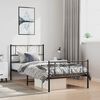 vidaXL Metal Bed Frame without Mattress with Footboard Black 100x190cm