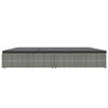vidaXL Convertible Sun Bed with Cushions Poly Rattan Dark Grey