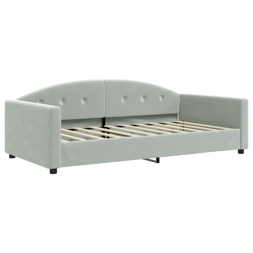 vidaXL Day Bed without Mattress Light Grey 100x190 cm Velvet