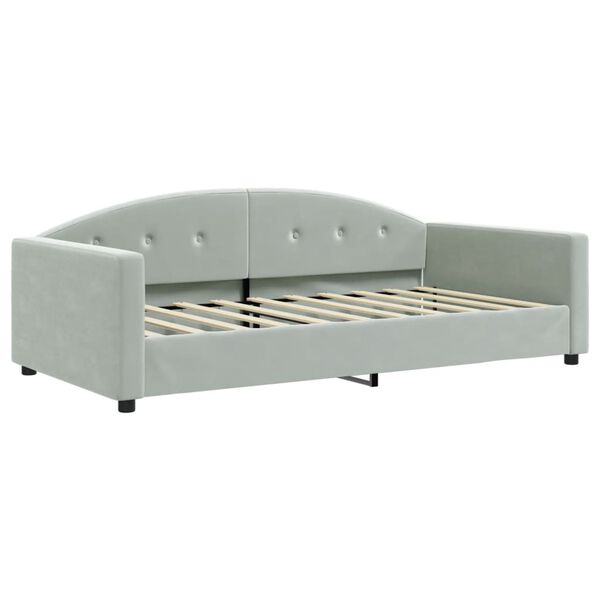 vidaXL Day Bed without Mattress Light Grey 100x190 cm Velvet