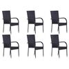 vidaXL 7 Piece Garden Dining Set Black