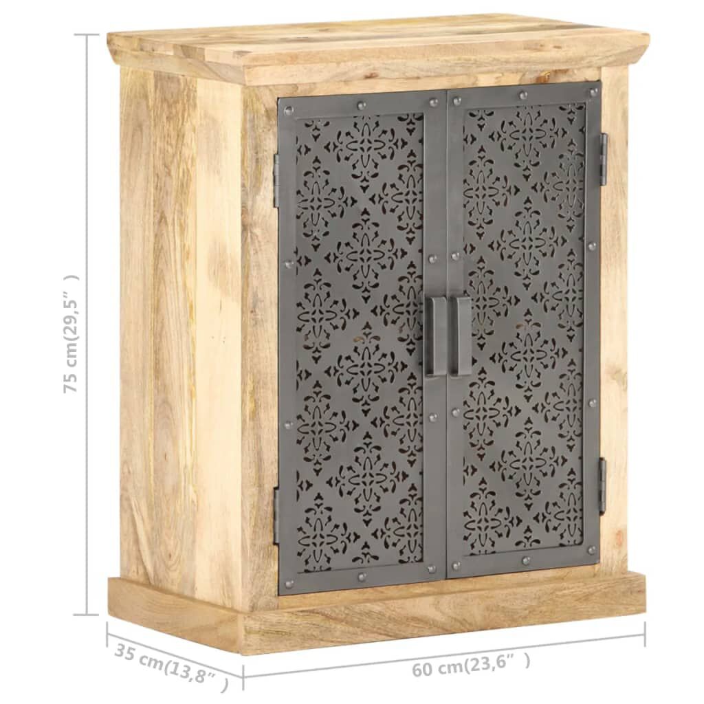 vidaXL Sideboard with Steel Doors 60x35x75 cm Solid Mango Wood