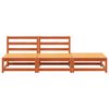 vidaXL Garden Sofa Armless with Footstool Wax Brown Solid Wood Pine