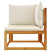 vidaXL Garden Sofa Corner with Cushions Wood Acacia&Rattan