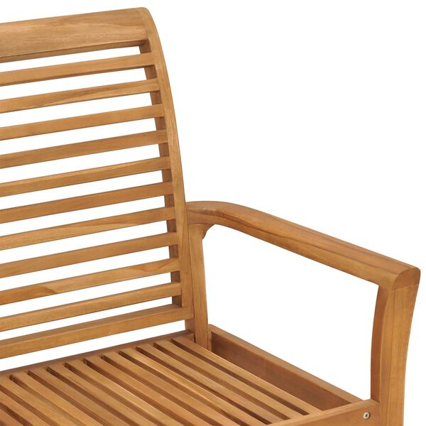 vidaXL Garden Bench with Grey Cushion 112 cm Solid Teak Wood