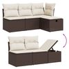 vidaXL 6 Piece Garden Sofa Set with Cushions Brown Poly Rattan