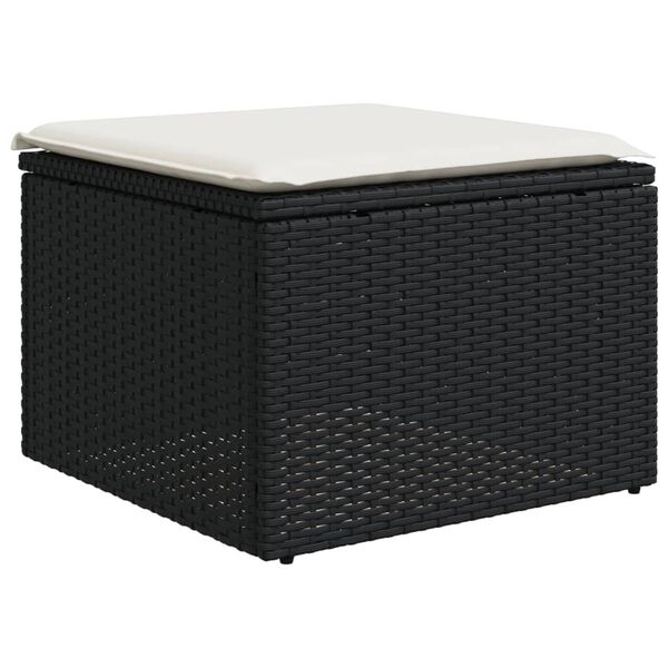 vidaXL 6 Piece Garden Sofa Set with Cushions Black Poly Rattan