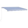 vidaXL Manual Retractable Awning 400x300 cm Blue and White