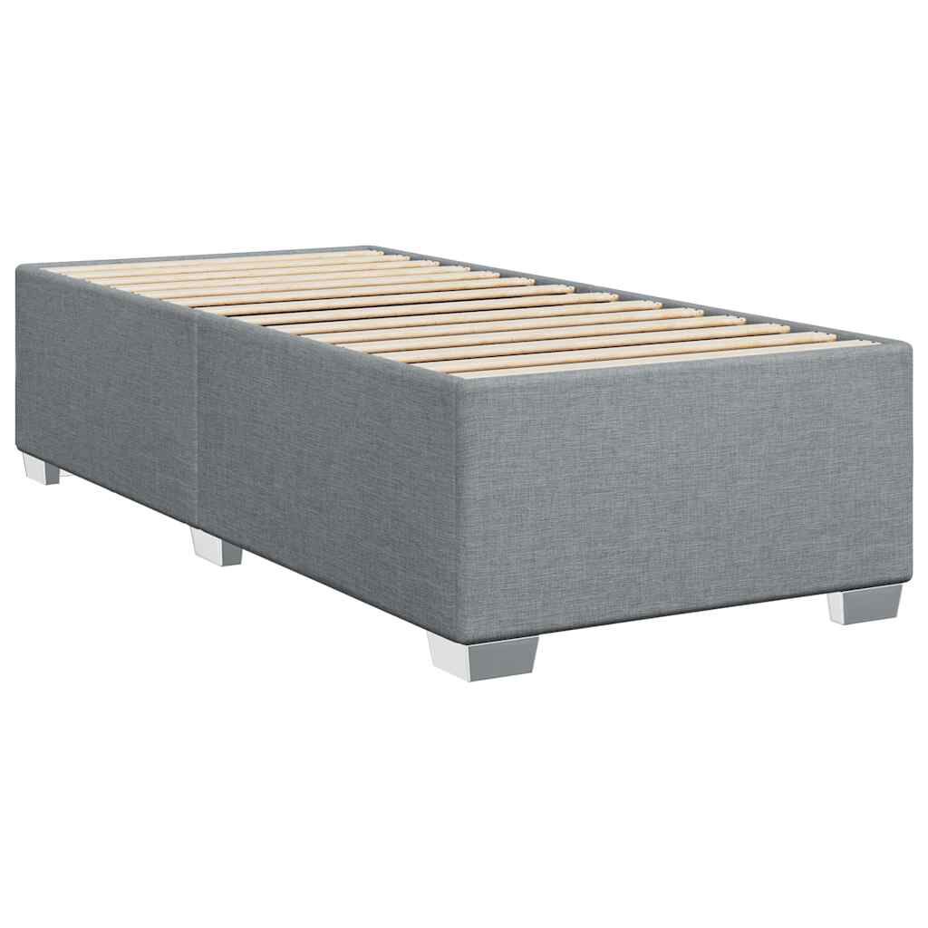 vidaXL Bed Frame without Mattress Light Grey Twin Fabric