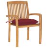 vidaXL Stacking Garden Chairs with Cushions 4 pcs Solid Teak Wood