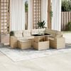 vidaXL 8 Piece Garden Sofa Set with Cushions Beige Poly Rattan