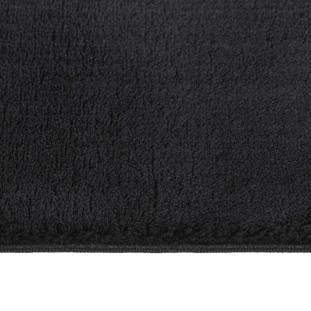 vidaXL Washable Rug Soft Shaggy Black 160x230 cm Anti Slip