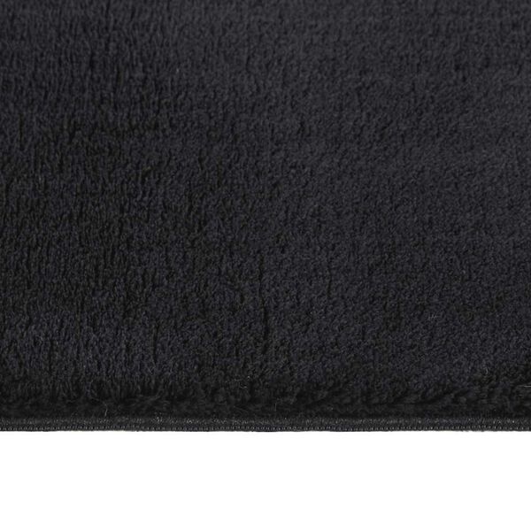 vidaXL Washable Rug Soft Shaggy Black 160x230 cm Anti Slip