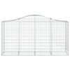 vidaXL Arched Gabion Baskets 8 pcs 200x50x100/120 cm Galvanised Iron