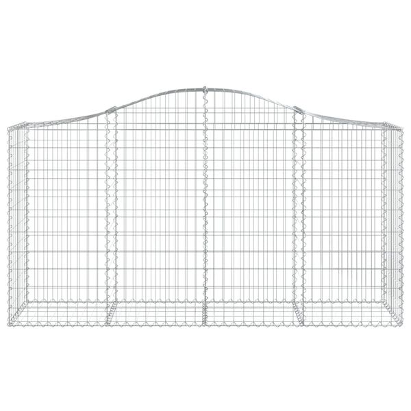 vidaXL Arched Gabion Baskets 8 pcs 200x50x100/120 cm Galvanised Iron