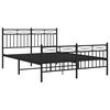 vidaXL Metal Bed Frame without Mattress with Footboard Black 135x190cm