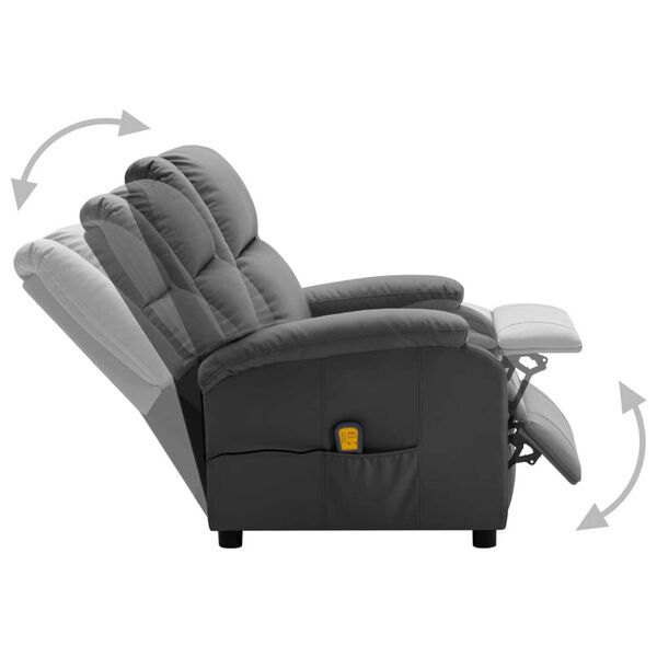 vidaXL Electric Massage Chair Anthracite Faux Leather