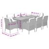 vidaXL 9 Piece Garden Dining Set with Cushions Grey Poly Rattan