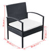 vidaXL 4 Piece Garden Lounge Set with Cushions Poly Rattan Black