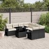 vidaXL 9 Piece Garden Sofa Set with Cushions Black Poly Rattan