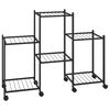 vidaXL Flower Stand with Wheels 83x25x63.5 cm Black Iron