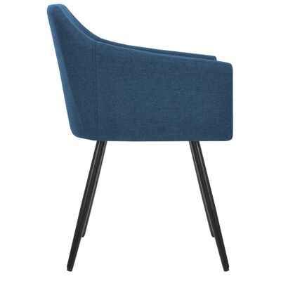 vidaXL Dining Chairs 2 pcs Blue Fabric