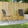 vidaXL Folding Garden Reclining Chairs 2 pcs with Cushions Bamboo