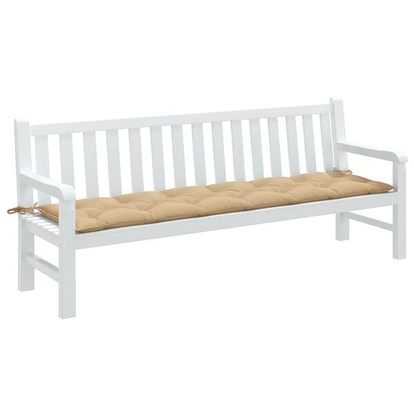 vidaXL Garden Bench Cushion Melange Beige 200x50x7 cm Fabric
