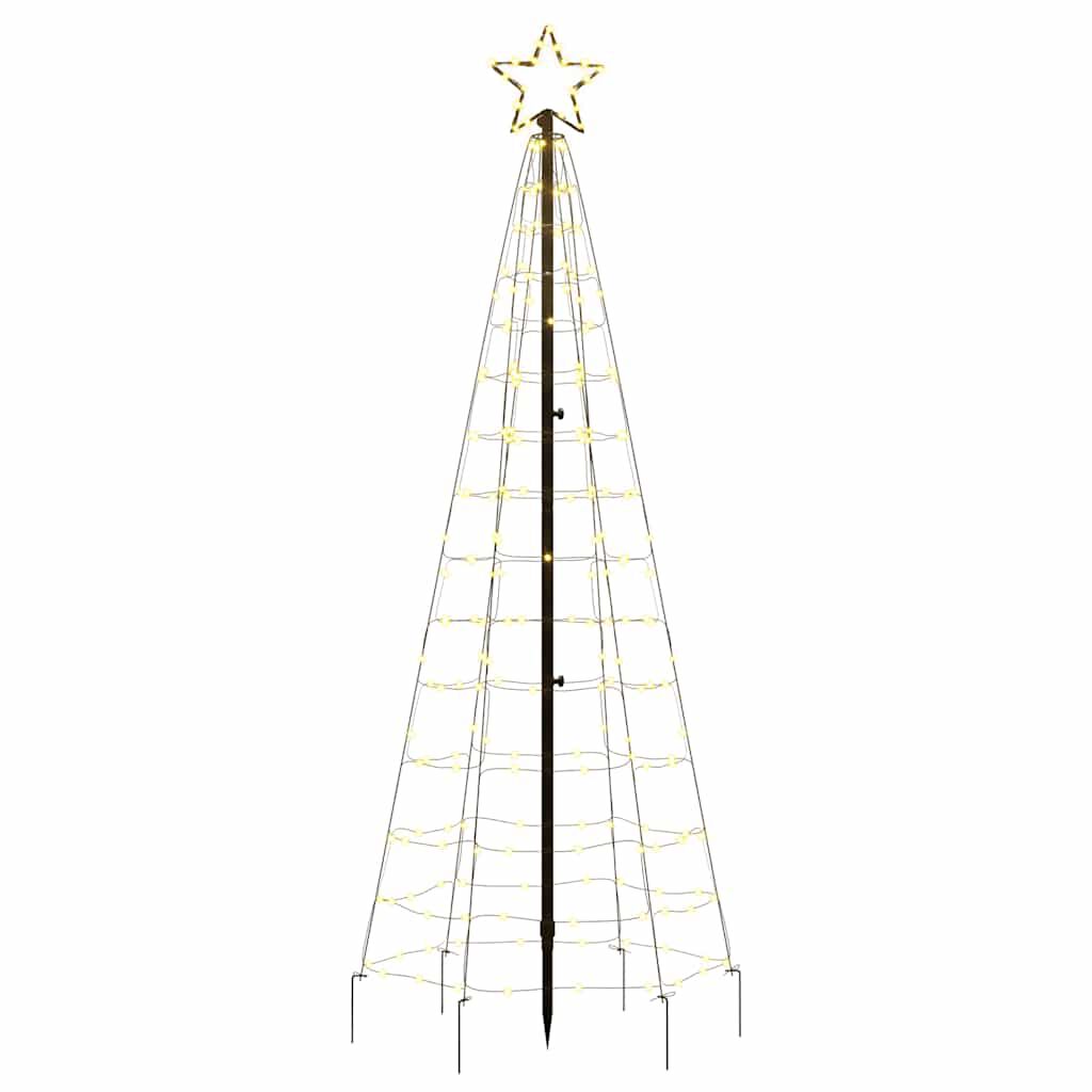 vidaXL LED Christmas Tree with Spikes 220 LEDs Warm White 180 cm