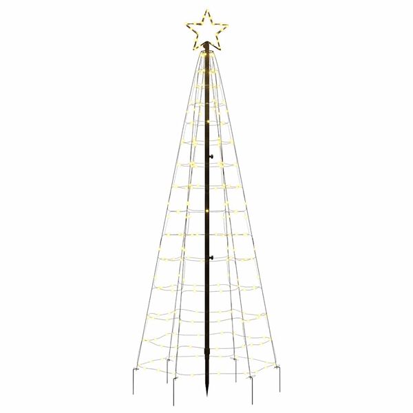 vidaXL LED Christmas Tree with Spikes 220 LEDs Warm White 180 cm