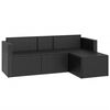 vidaXL Garden Lounge Set Black Poly Rattan