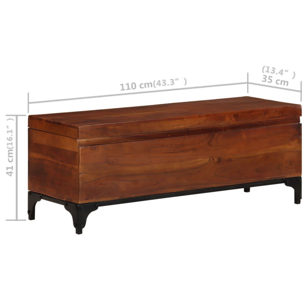 vidaXL Storage Trunk 110x35x41 cm Solid Acacia Wood