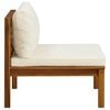 vidaXL 2 Piece Garden Sofa Set with Cream White Cushions Acacia Wood
