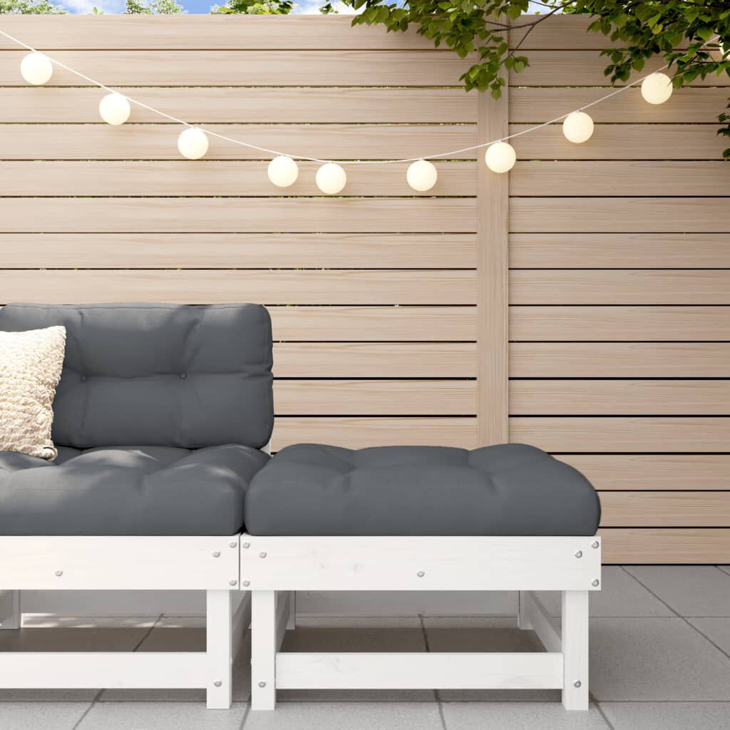 vidaXL Garden Footstool White Solid Wood Pine