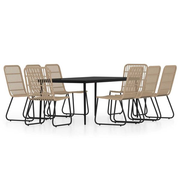 vidaXL 9 Piece Garden Dining Set Oak
