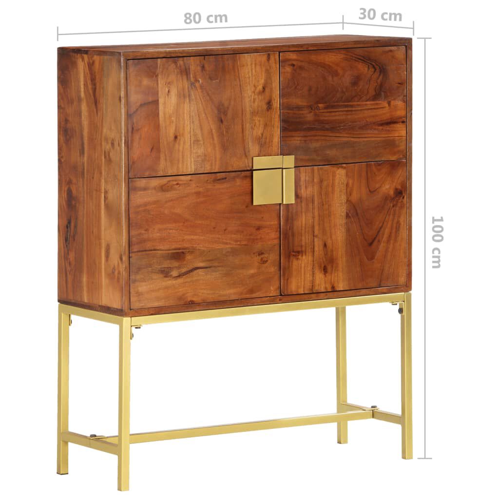 vidaXL Highboard 80x30x100 cm Solid Acacia Wood
