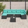 vidaXL Garden Sofa Set 8 pcs Black Poly rattan