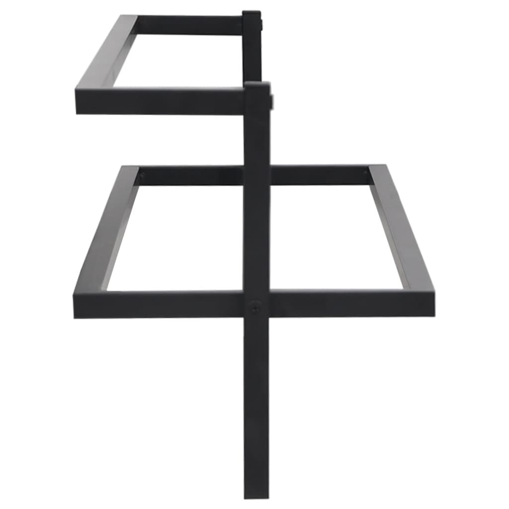 vidaXL Towel Rack Black 95x25x22 cm Iron