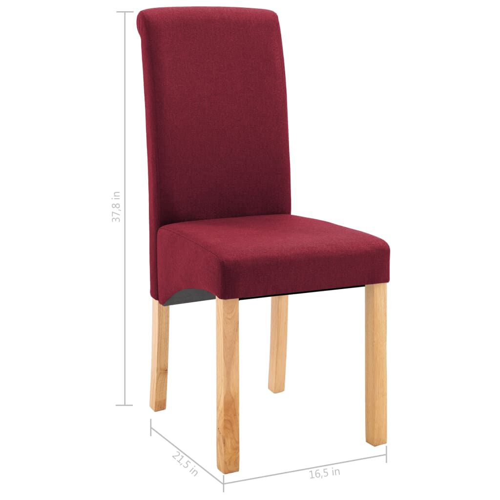 vidaXL Dining Chairs 2 pcs Red Fabric