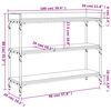 vidaXL Console Table with Shelves Black 100x30x80 cm