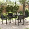 vidaXL Garden Dining Set 5 pcs Black Powder-Coated Steel